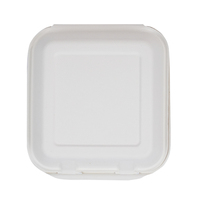 Boîte à lunch jetable biodégradable à clapet compostable avec compartiment pour gâteau Bento à emporter