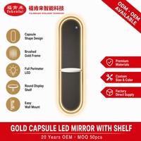 Miroir sur pied Fullkenlight personnalisé de forme ovale avec éclairage LED, cadre doré, miroir mural pleine longueur pour hôtels et bâtiments commerciaux