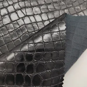 Piel de cocodrilo con patrón de Animal, piel sintética con relieve para ropa