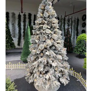 Árbol de Navidad Nevado de 225 cm (7.5 pies), Pino Artificial con Nieve Artificial, Mezcla de PE y PVC, Árbol de Navidad Premium para Interiores con Luces LED Integradas - Product Image 1
