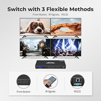 Commutateur matriciel HDMI TESmart 4x4 4K 60Hz avec sortie audio et contrôle par port LAN RS232, commutateur vidéo matriciel pour l'éducation et la formation