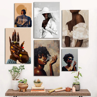 Affiches murales modernes sur toile non encadrée, motif femme africaine sexy, filles noires, fumeuses, dansantes, peintes au pistolet, pour la maison