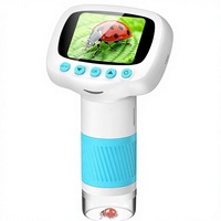 Portable Children's 1000x Digital Microscope 8GB Card 2 Inch IPS Screen USB Photo/Video Recording Magnifying Glass Toy
