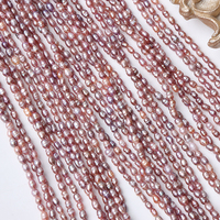 Perles de riz en spirale de couleur naturelle irrégulière de 2,5-3 mm, perles d'eau douce naturelles sans noyau, brin DIY, environ 34 cm avec 80 perles