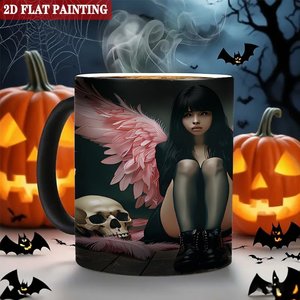 Magic <b>Cup</b> 11oz Frosted Black <b>Ceramic</b> Heat Sensitive Color Changing Kitchen Mug - Product Image 6