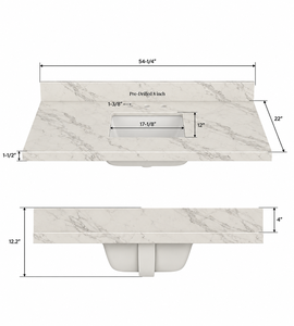 Meuble-lavabo de salle de bain avec plateau en pierre, options granit et marbre, découpe sur mesure, vente en gros Vietnam - Product Image 2