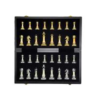 Jeu d'échecs haut de gamme en acrylique, motif marbre, échiquier pliable, pièces d'échecs lestées or et argent, grands jeux d'intérieur transfrontaliers