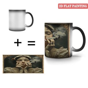 Mug personnalisé imprimé, noir givré, 11 oz, céramique, tasse à sublimation sensible à la chaleur - Product Image 4