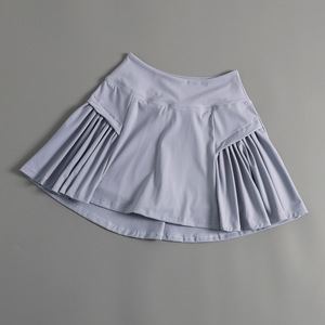 Falda Deportiva de Tenis de Cintura Alta con Pliegues y Color Sólido para Mujer, Pantalones Cortos Deportivos de Secado Rápido, Anti-luz - Product Image 2