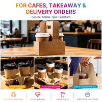 Support de tasse en papier avec insert de plateau et manchon pour boissons à emporter, café, thé, fleurs, snacks, biscuits, pâtisseries - Vente chaude