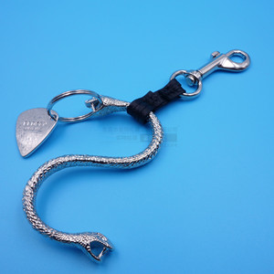 Zinc Alloy <b>Snake</b> Keychain Bright Nickel Embossed Guitar Pick Charm <b>Bag</b> Pendant Fashion Trend Gift - Product Image 2