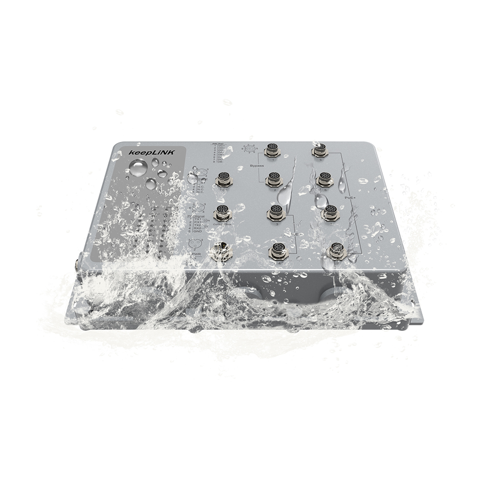 Соединитель IP 67 M12, водонепроницаемый промышленный Ethernet PoE Box, 8 портов с 2 отводными портами