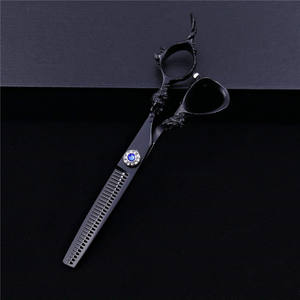 Ciseaux de coiffure Mk 6.0, manche dragon électroplaqué noir, outil de beauté professionnel, pour droitiers, lame de 62 mm - Product Image 5