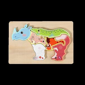 ตัวต่อไม้รูปสัตว์การ์ตูน 3 มิติ เกมเสริมพัฒนาการสำหรับเด็ก ADHD ของเล่นเด็ก DIY ของเล่นเสริมทักษะแบบมอนเตสซอรี่ สำหรับเด็กชายและเด็กหญิง - Product Image 2