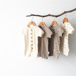 Nouveaux vêtements pour bébé personnalisés tendance, 100% coton, imprimé gaufré, combinaison pour nouveau-né, barboteuse pour bébé garçon - Product Image 3