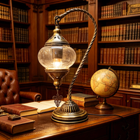 Lampe de table en mosaïque turque, lampe de bureau marocaine en verre teinté faite à la main, lampe de nuit LED vintage bohème