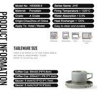 Tasse à café et à thé en céramique unique de petite taille, de couleur gris mat réactif, écologique, de style nordique, pour hôtel, vente en gros par DXC Factory