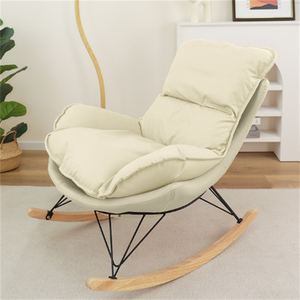 Fauteuil à bascule Chesterfield moderne pour salon familial, fauteuil de détente pour adulte, une place, non pliable, canapé paresseux en cuir véritable pour la maison - Product Image 1