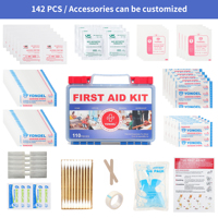 Trousse de premiers secours rigide très vendue, boîte de premiers secours médicale de survie pour les voyages, la maison, le bureau, le véhicule, le camping