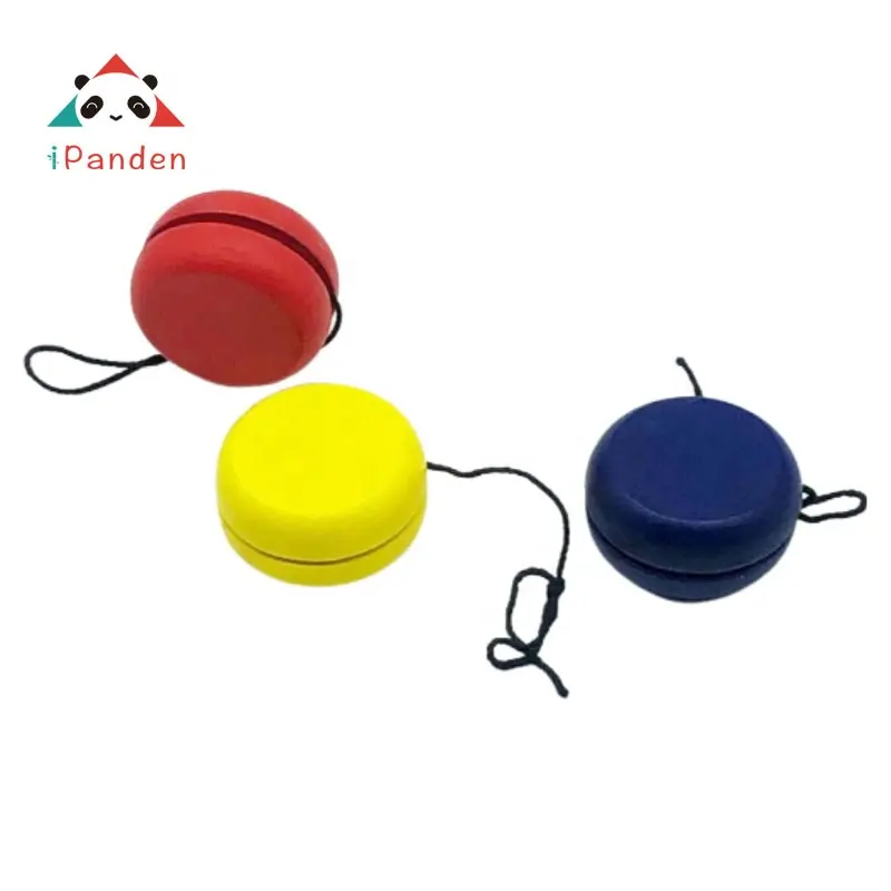 Commercio all'ingrosso variopinti di legno yo-yo logo personalizzato yoyo giochi