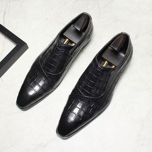 New Arrival Toe Men's Business Casual Formal <b>Shoes</b> Top Grain Cowhide Fashion Embossed Design Breathable <b>Height</b> <b>Increasing</b> - Product Image 4
