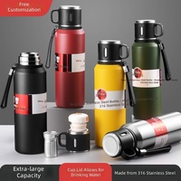 Bouteille d'eau isotherme en acier inoxydable 30oz noire pour la randonnée, la gym, le travail, les voyages, l'école et la voiture – Vente en gros, personnalisable