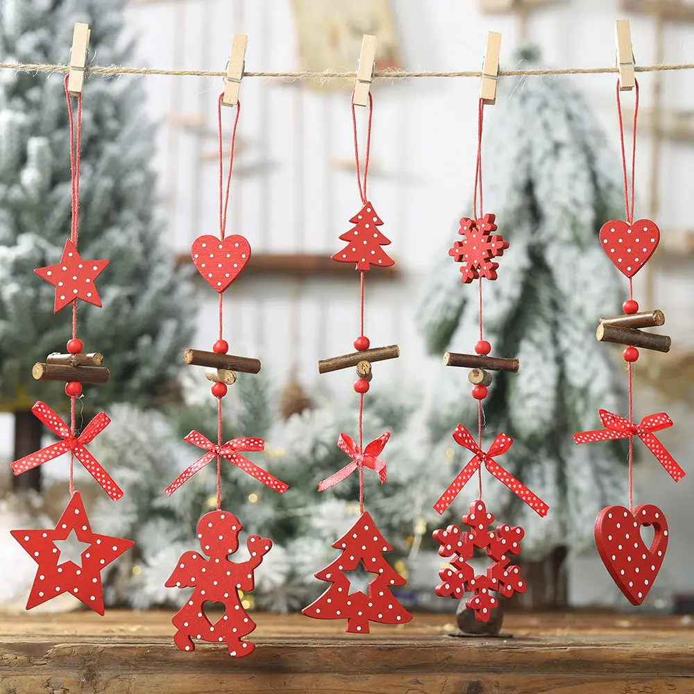 Adornos huecos de madera para Navidad, etiquetas colgantes para árbol de Navidad, artesanías, decoración para vacaciones, decoraciones de boda