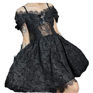 Elegante japonés gótico Lolita disfraz de mujer nueva llegada suave hermana Halloween traje impreso patrón imperio Casual para verano - Product Image 2