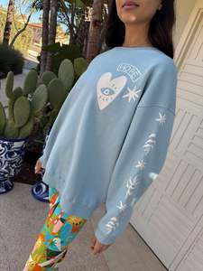 Sweat-shirt à col rond en coton brodé personnalisé en usine Sweat-shirt décontracté à manches longues avec épaules tombantes brodées par Tatami pour femmes - Product Image 2