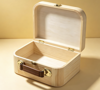 Boîte à bijoux en bois non fini, étui de rangement en bois poli pour boucles d'oreilles, colliers, décoration intérieure, cadeau