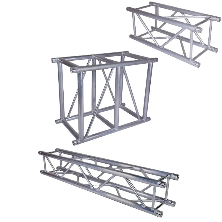 Abrazaderas de armazón fáciles de montar, estructura de armazón de línea de inicio cuadrada, tubo de espiga, armazón de escenario de aluminio para concierto