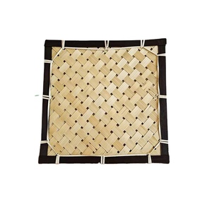 Tapete Negro estilo japonés vajilla Rectangular Vintage tejido grueso restaurante Bamb aislamiento térmico posavasos promocional - Product Image 1