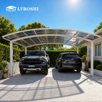 Abri de jardin en aluminium et polycarbonate, durable, avec panneaux PC, pour voiture, extérieur, quatre saisons, imperméable, familial