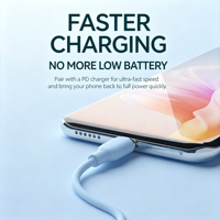 Cable de Carga Rápida PD de 60W con Doble Conector C, Cable de Datos y Carga de Silicona Suave, Compatible con iPhone, Huawei, Xiaomi y Todos los Dispositivos Tipo-C