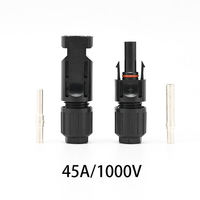 Kit de connecteurs solaires haute tension CC étanches 1000V CC 45A avec contacts en cuivre mâle/femelle et boîtier ABS – Vente chaude