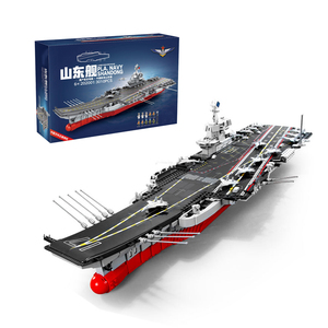 Modello di nave da guerra building block 202001 1:350 portapacchi cinese Shandong Ship Military Brick giocattoli modello fai da te