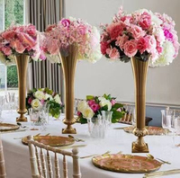 Support de vase à fleurs en fer électroplaqué or, argent, noir, couleur personnalisée, 1 m, pour mariage, hôtel, table, sol