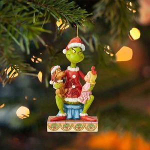 Nouvelles décorations de Noël Grinched en acrylique, pendentifs amusants pour sapin de Noël, monstre voleur vert, décorations à suspendre pour sapin de Noël - Product Image 5