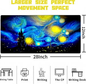 Di alta qualità in gomma Oem Non Slip Mouse Pad Van Gogh la notte stellata tastiera del Computer grande tavolo da gioco tappetino per Mouse - Product Image 3