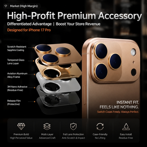 Anillo Protector de Lente Magnético AR AF de Aleación Metálica para <span class=keywords><strong>iPhone</strong></span> 17 Pro Max, Venta al por Mayor de Fábrica - Product Image 4
