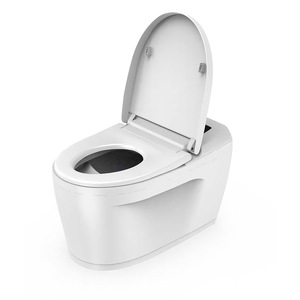 Siège de toilette intelligent rond en plastique blanc avec fonction d'agitation automatique, sans eau, zéro décharge, pour usage domestique - Product Image 2