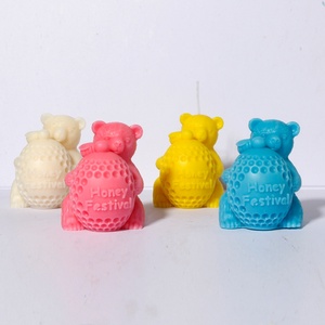 Bear Hug Honeycomb Candle Silicone <b>Mold</b> - 3D Reusable Candle Making <b>Kit</b> for DIY Beeswax & Soy Wax Birthday Gift - Product Image 1