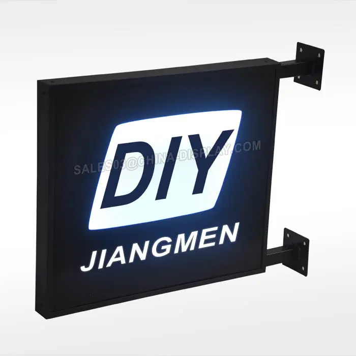 Wall hanging electronic message cabinet Led acrylic modular sign boards embossed glow sign board double side light box