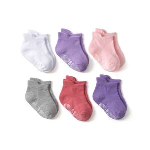 Vente en gros de chaussettes de cheville antidérapantes de couleur unie pour bébés ensemble de chaussettes antidérapantes pour nourrissons tout-petits enfants - Product Image 4