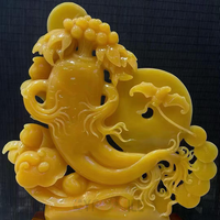 Ornement sculpté en onyx naturel, fleur de pivoine, sculpture Ruyi, artisanat en jade sculpté à la main pour la décoration de la maison, du bureau, cadeau