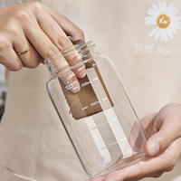 Logo personnalisé personnalisé en verre à haute teneur en borosilicate écologique clair durable bouteille d'eau tasse à café thé gobelet cadeau portable