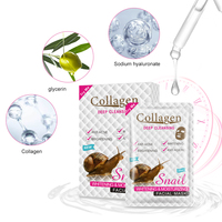Masque facial blanchissant bio au collagène d'escargot pour femme, soin unisexe pour la peau contenant des minéraux et du beurre de karité