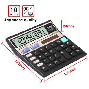<span class=keywords><strong>Calculatrice</strong></span> Foska 10 chiffres, alimentation solaire et pile, avec boutons géants pour usage quotidien au bureau, à la maison et en entreprise - Product Image 2