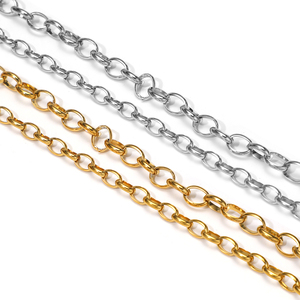Catena Ovale Impermeabile in Acciaio Inossidabile Placcato Oro 18K PVD, Catene Spesse per Collane e Bracciali, Decorative per Creazione di Gioielli Fai-da-Te - Product Image 6