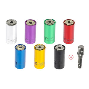 Clé à douille universelle 1/4''-3/4'', clé à cliquet multifonction avec poignée de 7-19 mm, clé universelle pratique - Product Image 1
